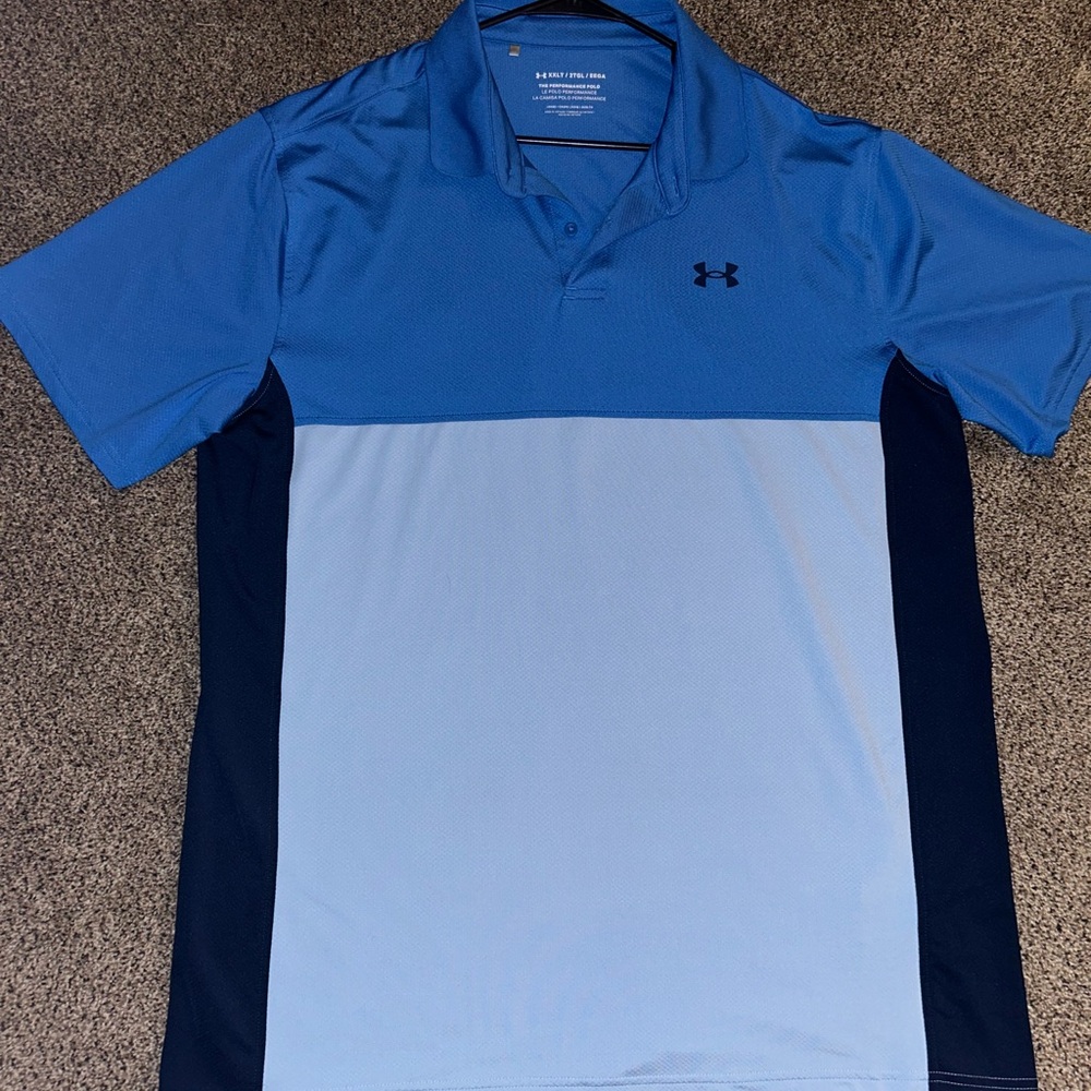 Under Armour Men's Two-Tone Blue Polo Shirt